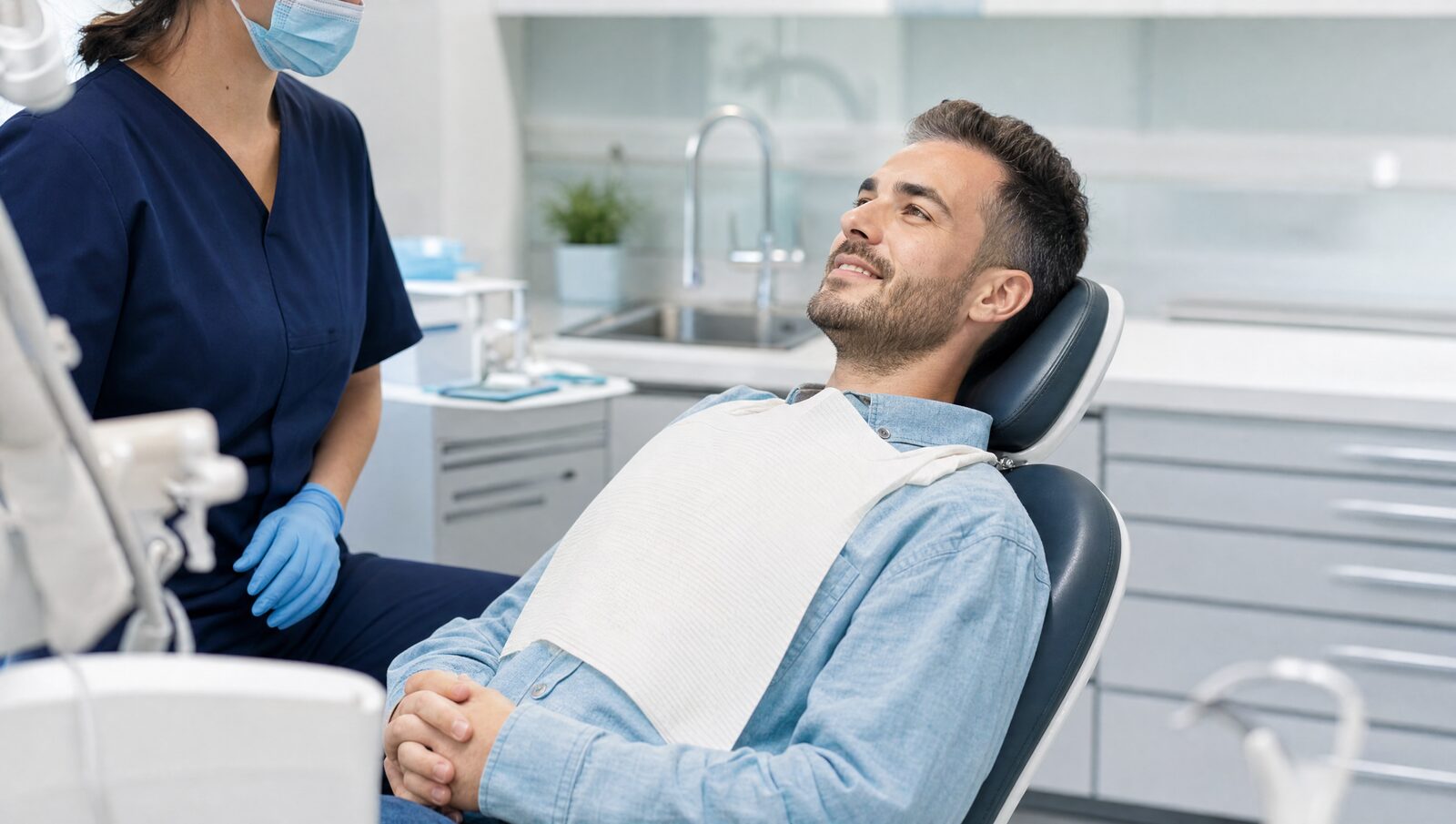 Relaxed patient during a comfortable modern root canal appointment