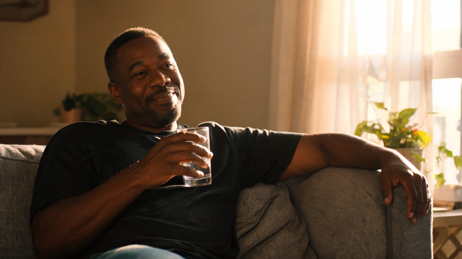 Man resting comfortably at home after treatment for a tooth infection